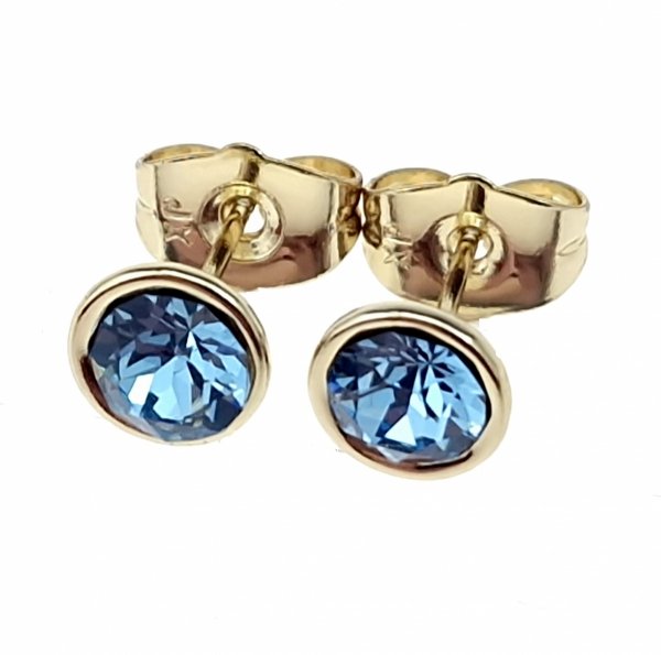 1947 Kolczyki złote pozłacane 14k wtyczki Austrian Crystal