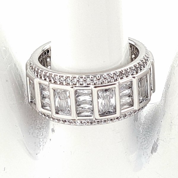 224d Pierścionek 17,30mm srebrny zaręczynowy pozłacany 18k Xuping