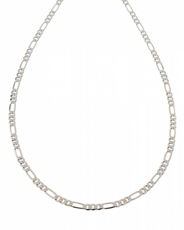 1180 Srebrny łańcuszek 50cm 3,3mm pozłacany białym złotem Xuping figaro