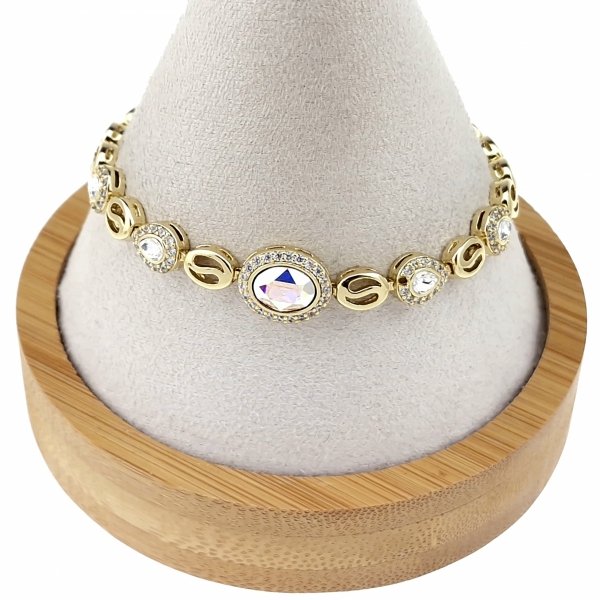 4159 Bransoletka elegancka złota 17+2cm pozłacana 14k Xuping Austrian Crystal