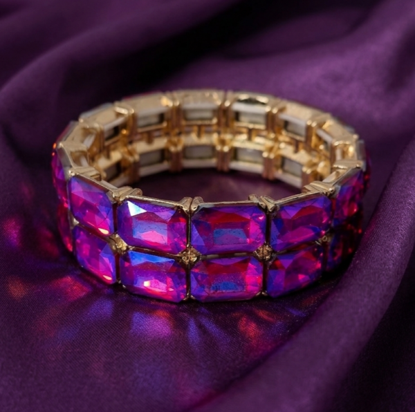 3508 Bransoletka kryształki na gumce jubilerskiej