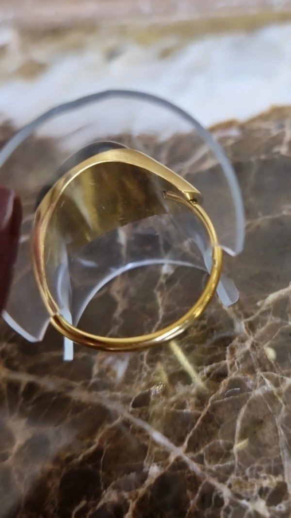 3722c Pierścionek złoty stal chirurgiczna 316L regulowany 