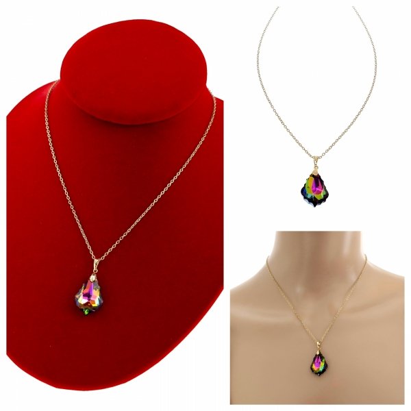 4902 Złoty łańcuszek Austrian Crystal 40+5 naszyjnik pozłacany 14K Xuping