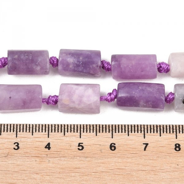 1830d Lepidolit fioletowy kamień naturalny 11~18x6~11mm, sznur 38cm