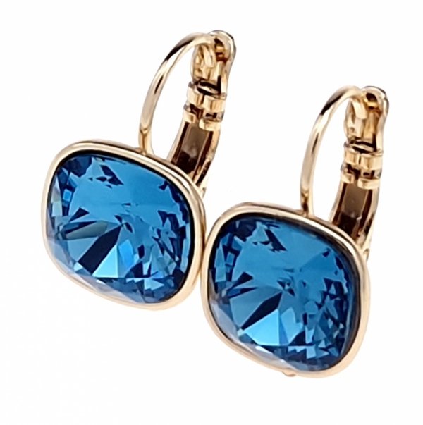 3908 Kolczyki złote Austrian Crystal cyrkonia pozłacane 18k Xuping wiszące