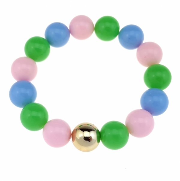 1917b Bransoletka koraliki akrylowe na gumce jubilerskiej