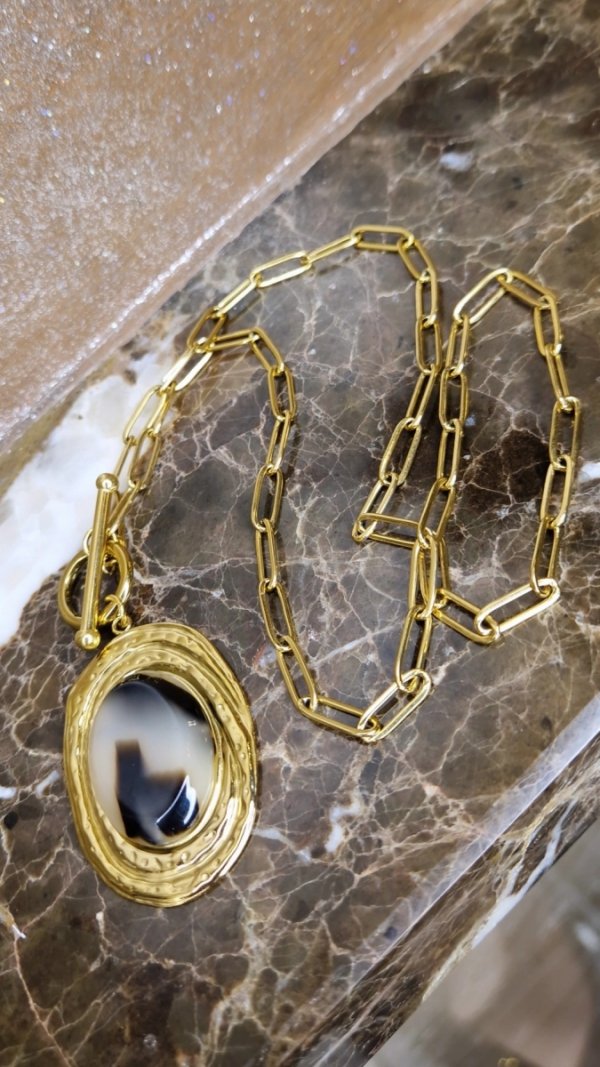 495L Złoty łańcuszek naszyjnik 48cm stal chirurgiczna 316L