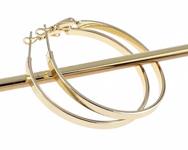 0242 Kolczyki złote pozłacane wiszące 14K Xuping koła 4cm