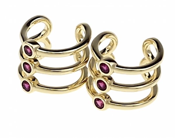 1126 Kolczyki złote pozłacane wiszące 14K Xuping cyrkonie nausznice