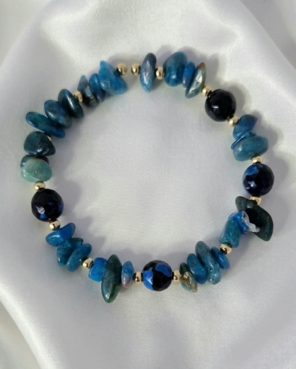 3725c Bransoletka kamień naturalny mix kamieni na gumce jubilerskiej