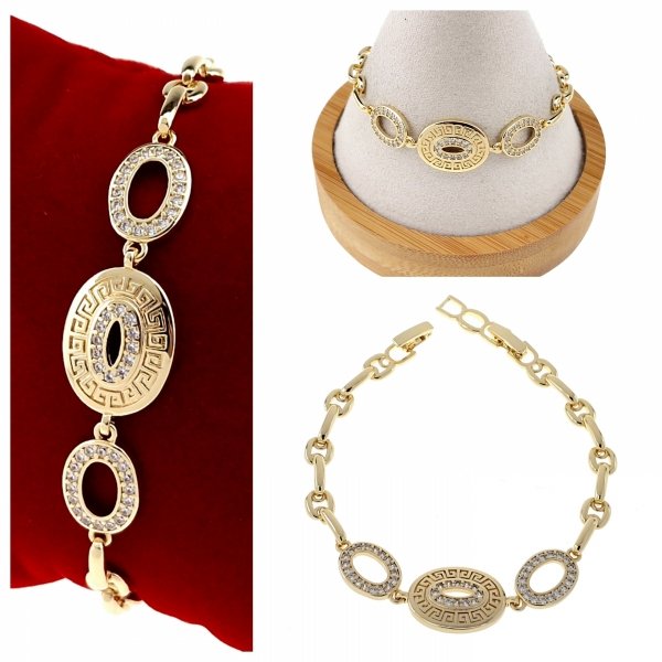 2347a Bransoletka elegancka złota 17+2cm pozłacana 14k 