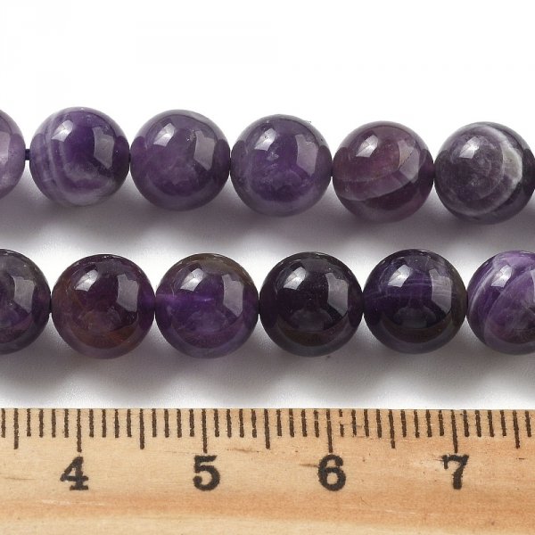 4633 Ametyst kamień naturalny kula 8~8,5 mm pasmo 38cm