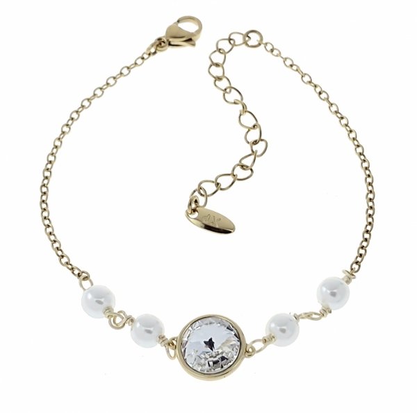 4079 Bransoletka elegancka złota 17,5+5cm pozłacana 14k Xuping Austrian Crystal