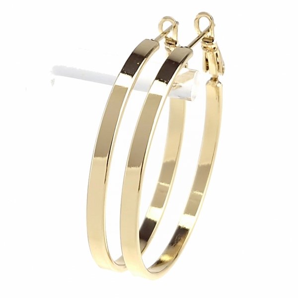0242 Kolczyki złote pozłacane wiszące 14K Xuping koła 4cm