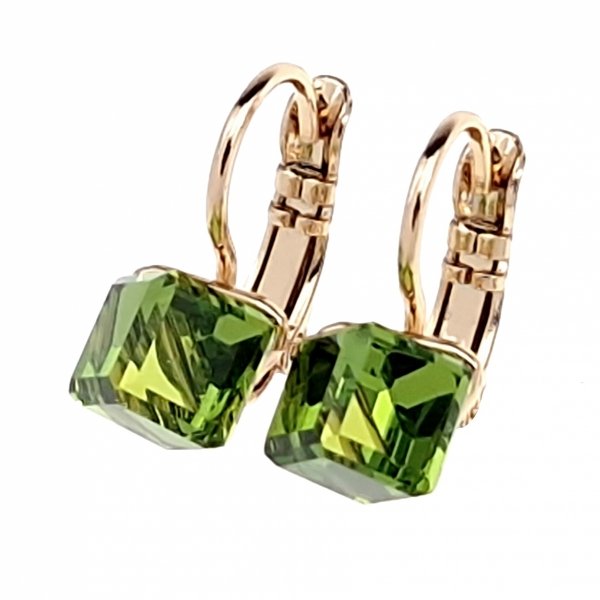 1507 Kolczyki złote Austrian Crystal cyrkonia pozłacane 18k Xuping wiszące