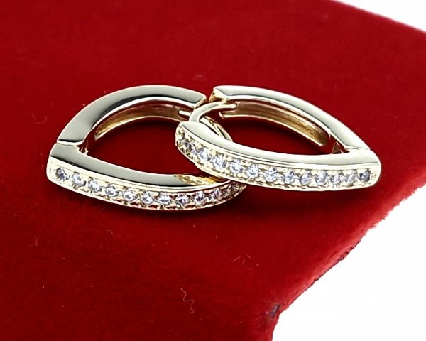 2238 Kolczyki złote pozłacane wiszące 14K Xuping cyrkonie