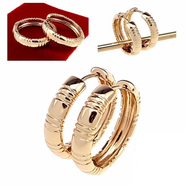 2736 Kolczyki złote pozłacane 18k Xuping wiszące koła 2,3cm