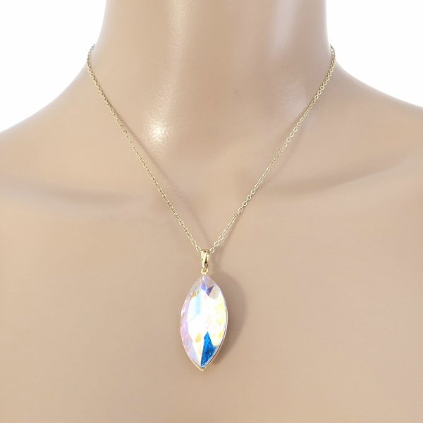 n32 Złoty łańcuszek Austrian Crystal 40+5 naszyjnik pozłacany 14K Xuping