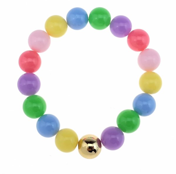 sz337 Bransoletka koraliki akrylowe na gumce jubilerskiej