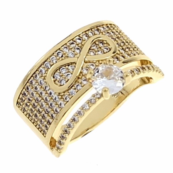 2326cPierścionek złoty zaręczynowy pozłacany 14k Viki Lady 