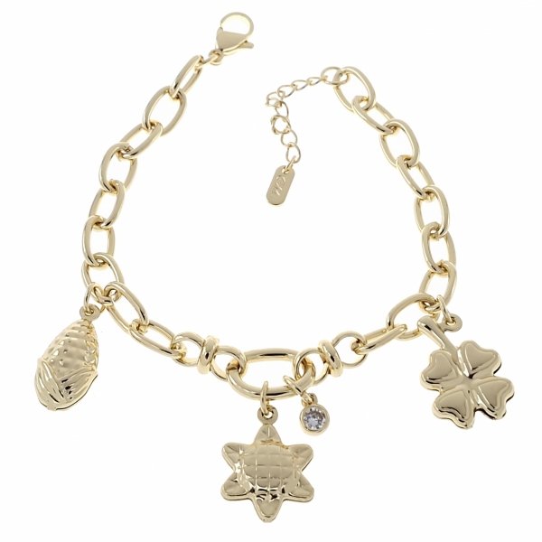 3933 Bransoletka elegancka złota 17+3cm pozłacana 14k 