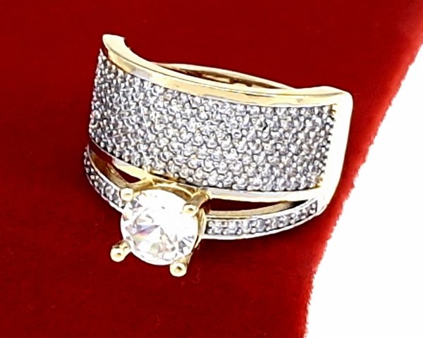 879c Pierścionek złoty zaręczynowy pozłacany 14k Viki Lady 