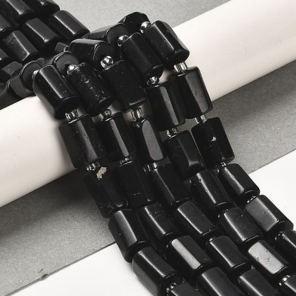 sz51 Turmalin czarny kamień naturalny fasetowany 8mm sznur 19cm