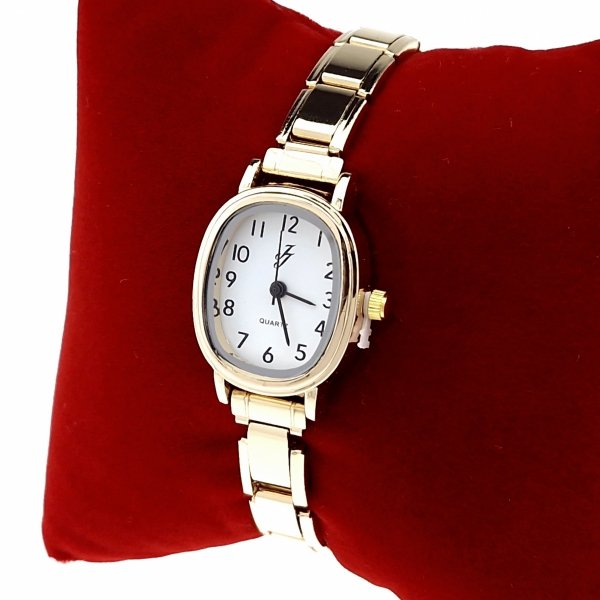 2932 Zegarek złoty na gumce modułowy stal nierdzewna rozciągliwy