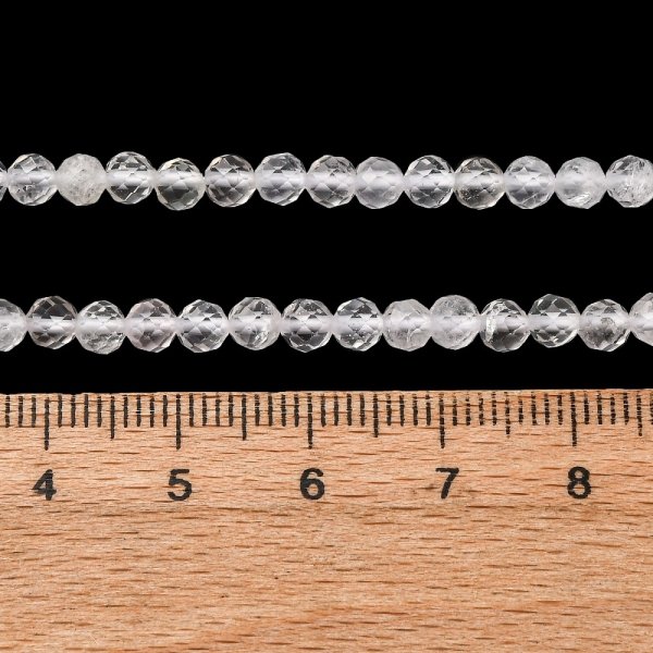 2236 Kryształ górski kamień naturalny fasetowany okrągły 4mm sznur 38cm