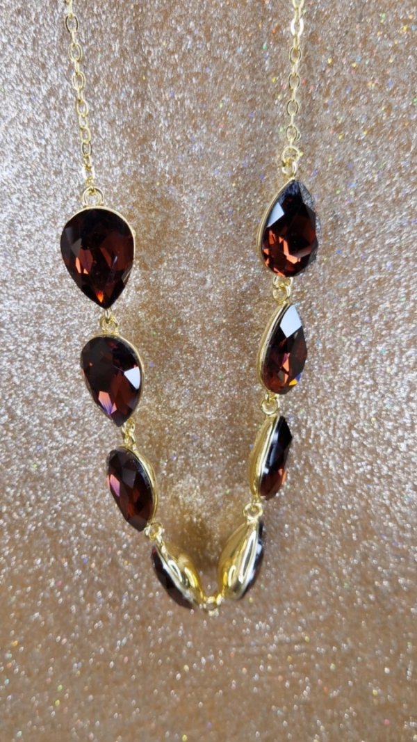 1932c Złoty naszyjnik 41+5 naszyjnik pozłacany 14K kryształek 