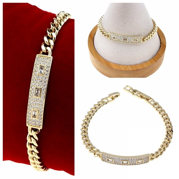0137 Bransoletka elegancka złota 17+2cm pozłacana 14k Xuping 