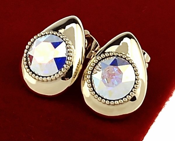 1299g Kolczyki złote Austrian Crystal cyrkonia pozłacane 14k Xuping wtyczki 