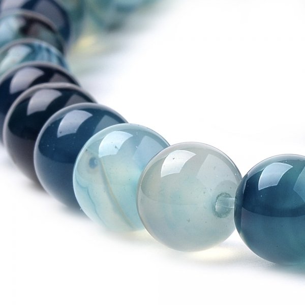 1251 Agat pasiasty kamień naturalny kula 8mm pasmo 38cm