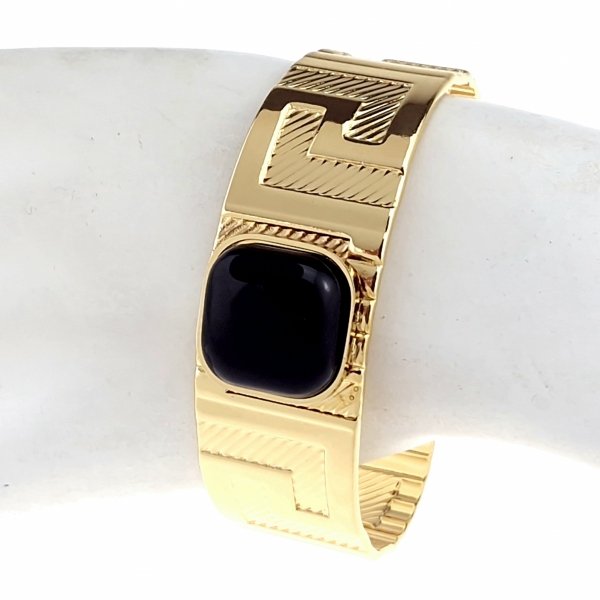 op239 Bransoletka złota 6cm stal chirurgiczna bangla 316L