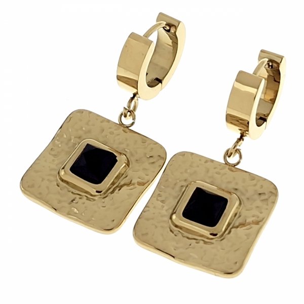 4610 Kolczyki złote stal chirurgiczna 316L wiszące stal nierdzewna 