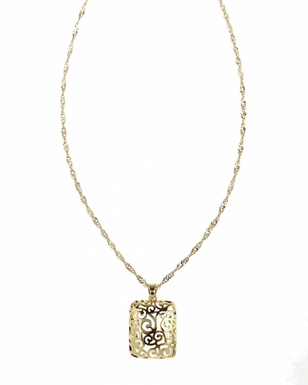 sz93 Złoty łańcuszek naszyjnik 41+5cm pozłacany 14k 