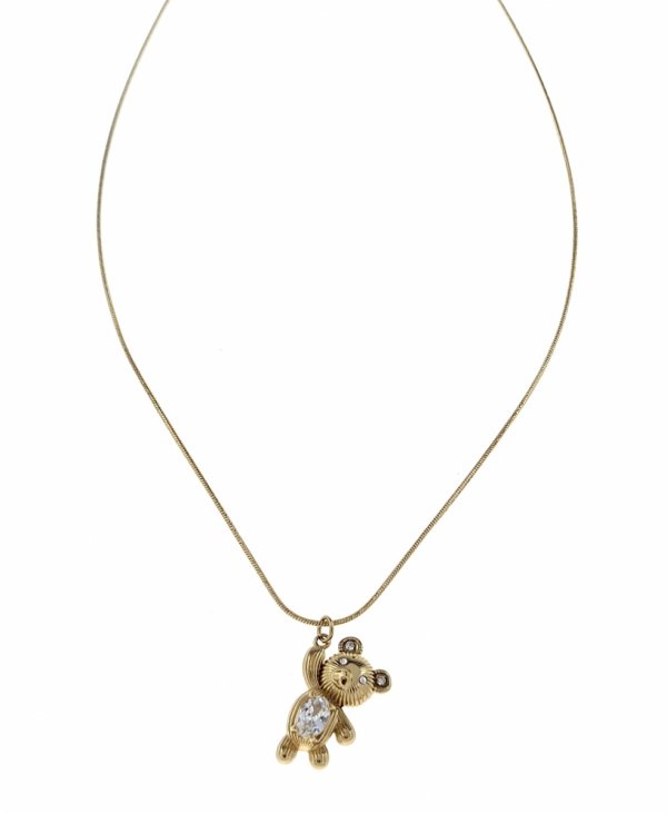 530d Złoty łańcuszek 40+5cm naszyjnik stal chirurgiczna nierdzewna 316L miś