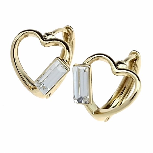 837 Kolczyki złote pozłacane 14k wiszące Austrian Crystal