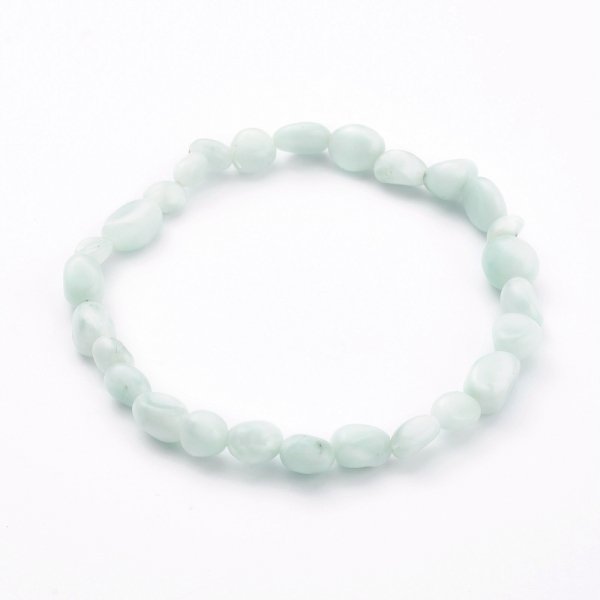 4374 Bransoletka naturalny kamień larimar na gumce jubilerskiej