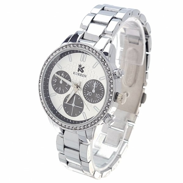 2267 Ekskluzywny damski srebrny zegarek Kurren klasyk