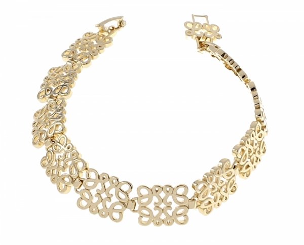 290k Bransoletka złota elegancka 18,5cm pozłacana 14k ażurowa apartowska