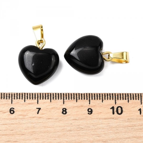 3727b Zawieszka obsydian kamień naturalny serce