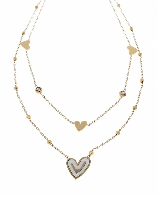 157h Złoty łańcuszek 40-44+5cm naszyjnik stal chirurgiczna nierdzewna 316L serce