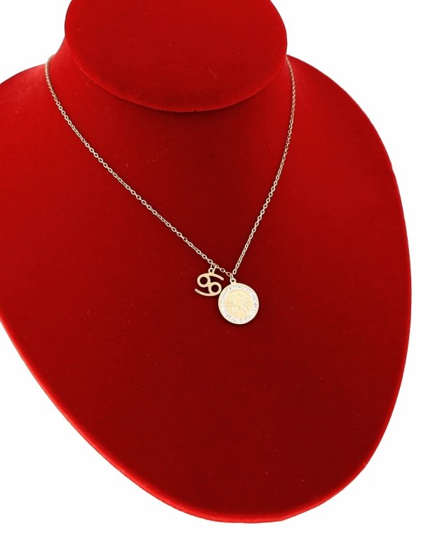 @3825 Złoty naszyjnik znak zodiaku rak 45+5 stal chirurgiczna 316L  łańcuszek