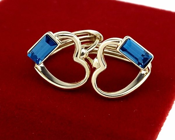 3873 Kolczyki złote pozłacane 14k wiszące Austrian Crystal