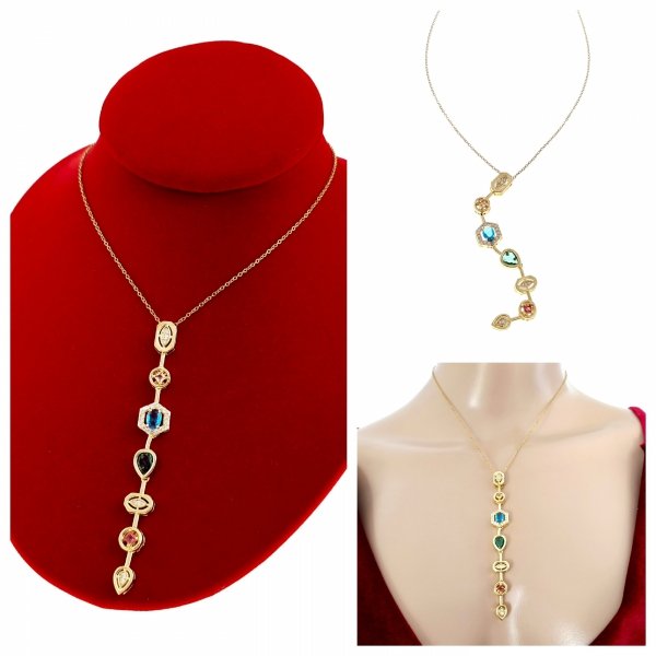 @2982c Złoty łańcuszek naszyjnik 40+5 stal chirurgiczna 316L nierdzewna krawatka