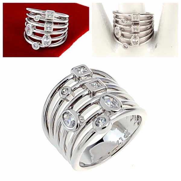 365G Pierścionek srebrny zaręczynowy pozłacany 18k Xuping