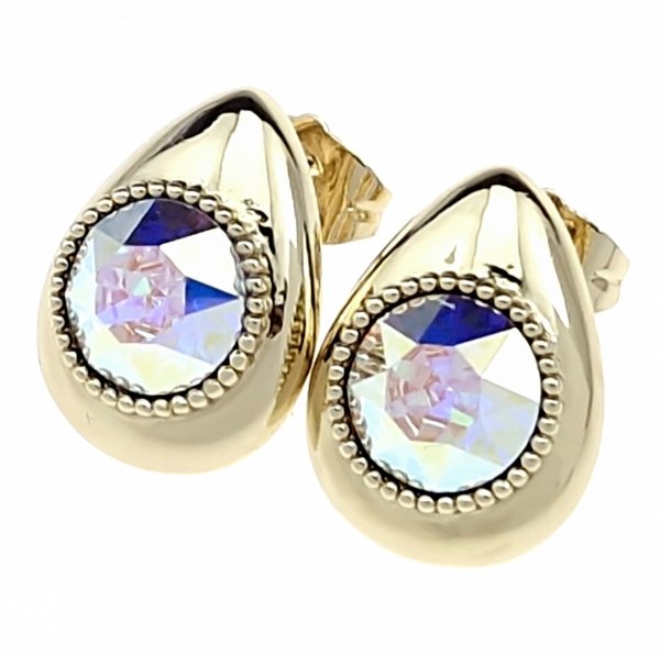 1299g Kolczyki złote Austrian Crystal cyrkonia pozłacane 14k Xuping wtyczki 