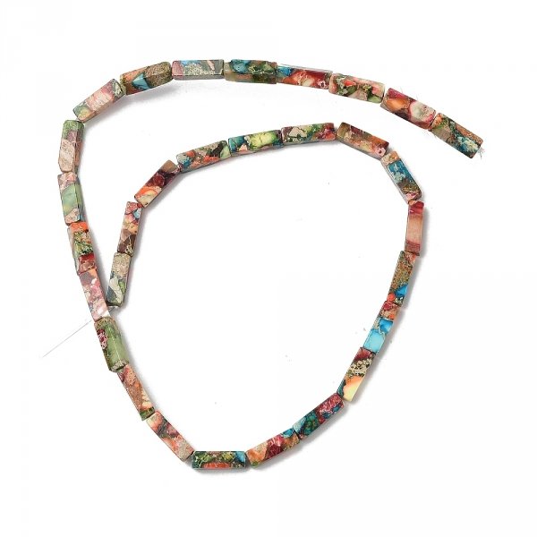 1447 Jaspis cesarski kamień naturalny, kształt sześcianu 13~13,5x4~4,5x4~4,5 mm