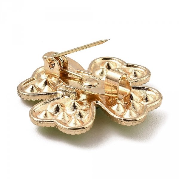 2002 Elegancka broszka przypinka cyrkonia błyszcząca koniczyna